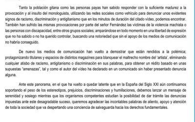 El Consejo Estatal del Pueblo Gitano pide «serenidad» mientras se tramitan denuncias contra Rober Bodegas