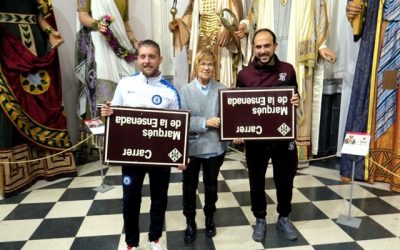 Una placa de la retirada calle Marqués de la Ensenada de Lleida se expondrá en Madrid